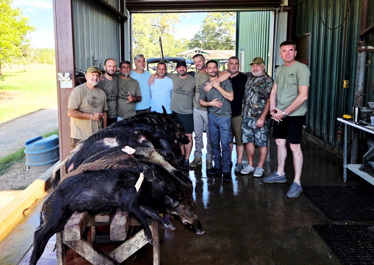 BigWoods hunting group with their wild boar harvest